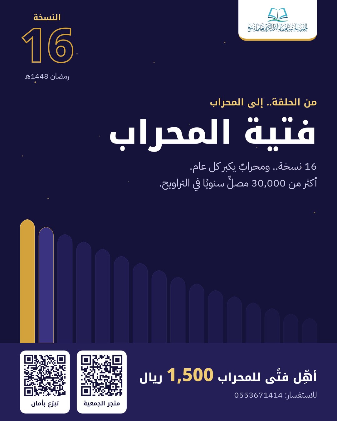 إعلان فتية المحراب النسخة 16: أهِّل فتًى للمحراب 1,500 ريال
